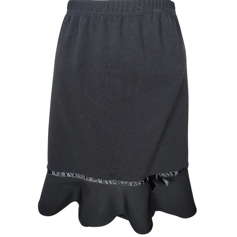 Vintage Black Ruffle Hem Skirt Plus 18 20 Modest Church Secretary Cottage